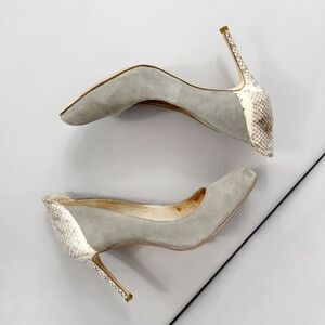 LOUISE ET CIE GREY SUEDE & SNAKE HEELS